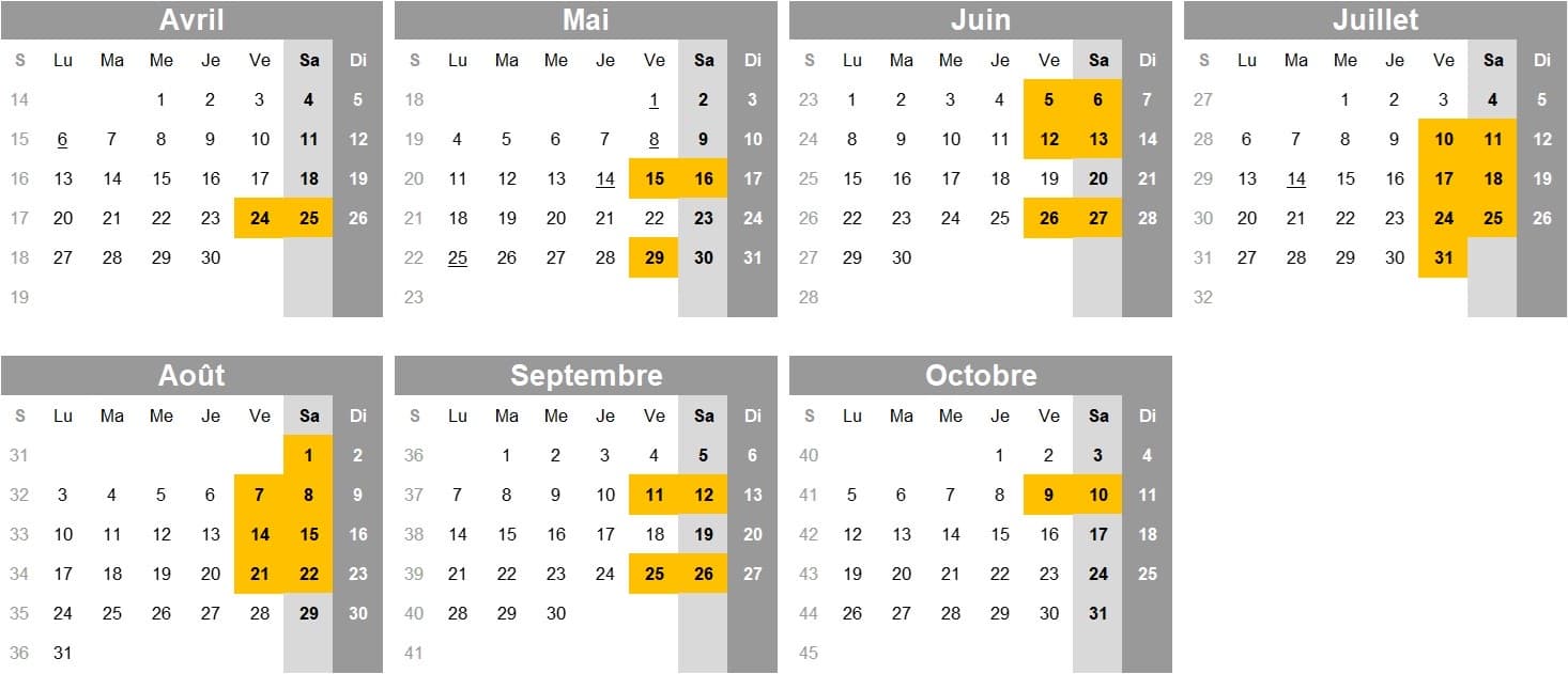 Calendrier des soirées D-Day Night 2026